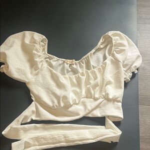 Altar'd State Cream Puff Sleeve Blouse